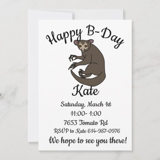 Happy B-day Aye aye Lemur Kaart (Voorkant)