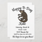 Happy B-day Aye aye Lemur Kaart (Voorkant / Achterkant)