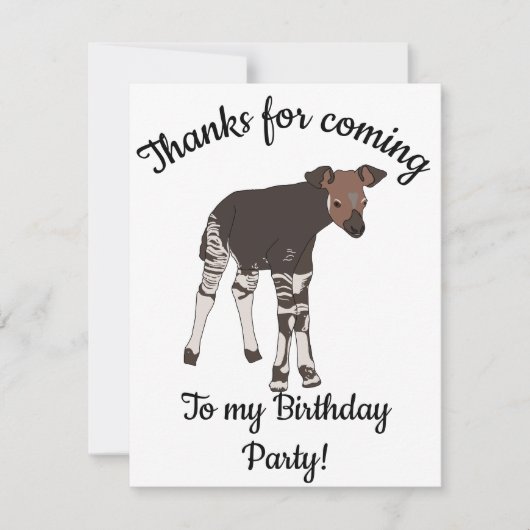 Happy B-day Baby Okapi Bedankkaart (Voorkant)