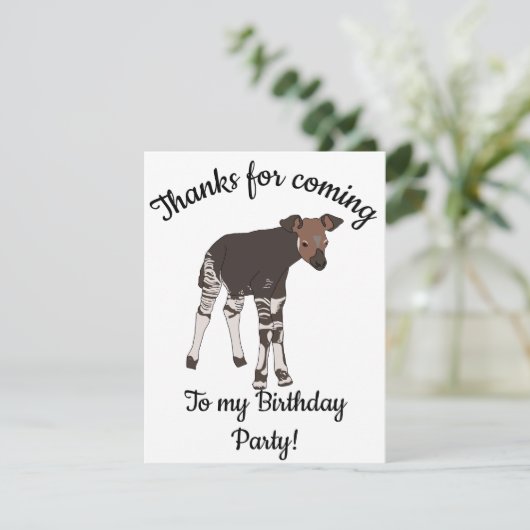 Happy B-day Baby Okapi Bedankkaart (Staand voorkant)