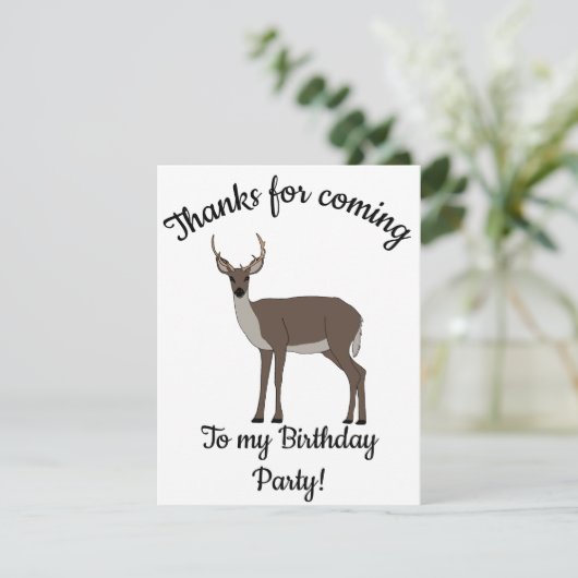 Happy B-day Buck Deer Bedankkaart (Staand voorkant)