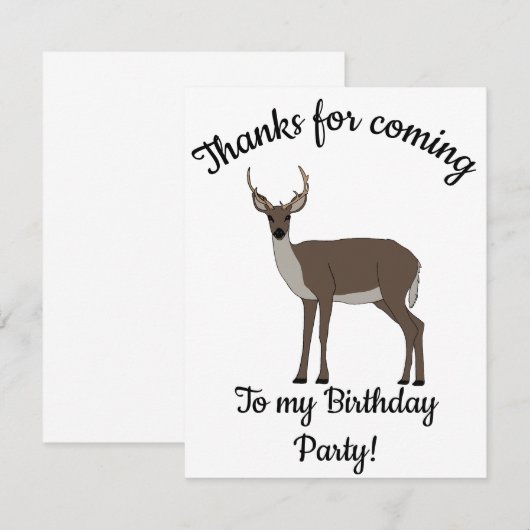 Happy B-day Buck Deer Bedankkaart (Voorkant / Achterkant)