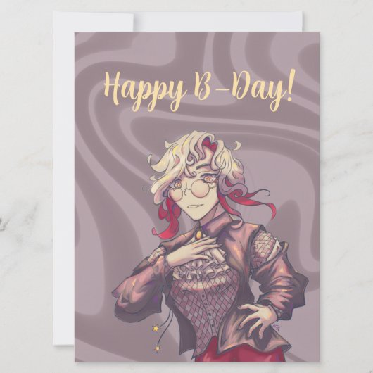 Happy B-Day Citrine Anime Feestdagenkaart (Voorkant)