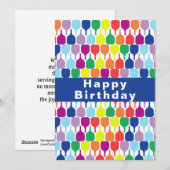 Happy B-day Colorful pickleball paddles 💚 ❤️ 💙 Feestdagenkaart (Voorkant / Achterkant)