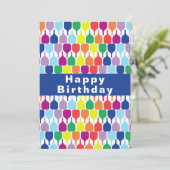 Happy B-day Colorful pickleball paddles 💚 ❤️ 💙 Feestdagenkaart (Staand voorkant)