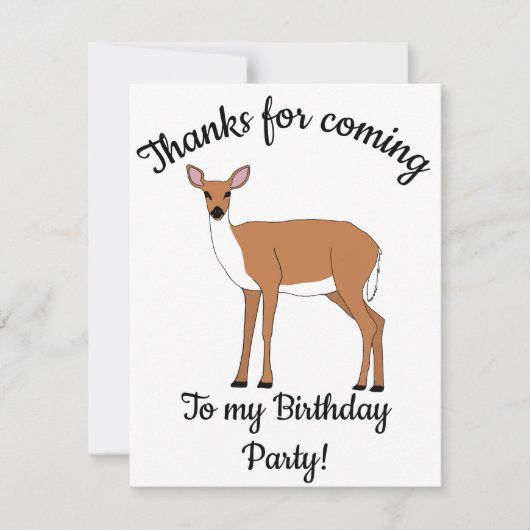 Happy B-day Doe Deer Bedankkaart (Voorkant)