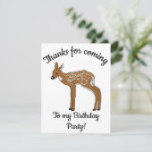 Happy B-day Fawn Bedankkaart (Staand voorkant)