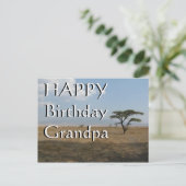 Happy B-day Grandpa Serengeti Plains Briefkaart (Staand voorkant)