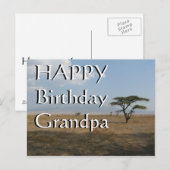 Happy B-day Grandpa Serengeti Plains Briefkaart (Voorkant / Achterkant)