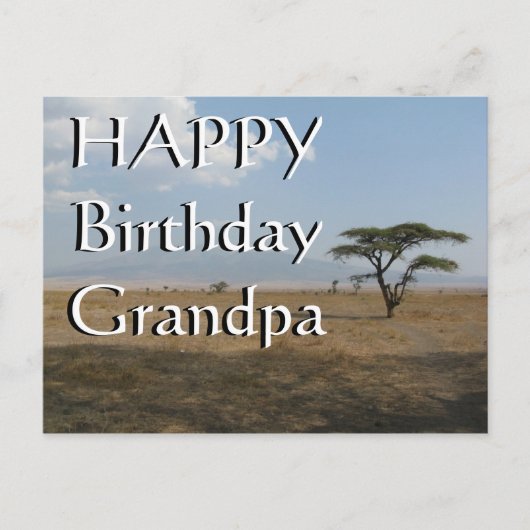 Happy B-day Grandpa Serengeti Plains Briefkaart (Voorkant)