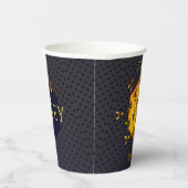 Happy B Day Honey Bees Black Yellow Funny Birthday Papieren Bekers (Rechts)