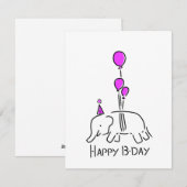 Happy b day olifant rose feestdagenkaart (Voorkant / Achterkant)