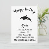 Happy B-day Orka Whale Kaart (Staand voorkant)