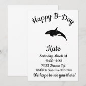 Happy B-day Orka Whale Kaart (Voorkant / Achterkant)