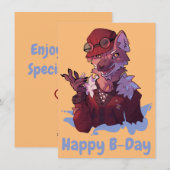 Happy B-Day wolf Feestdagenkaart (Voorkant / Achterkant)