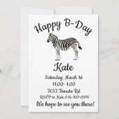 Happy B-day Zebra Kaart (Voorkant)