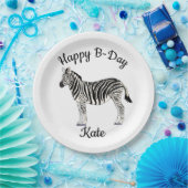 Happy B-day Zebra Papieren Bordje (Feest)