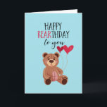 Happy Baarday Cute Teddy Bear Pun Funny Birthday Kaart<br><div class="desc">Grappig en schattig verjaardagskaart voor degenen die van puns en humor houden. Ideaal om je vrienden en familie geluk te wensen met hun verjaardag. Bezoek onze winkel voor meer collectie met verjaardagskaarten. Je zult iets coole,  humoristische en soms sarcastische verjaardagskaarten vinden voor je speciale iemand.</div>