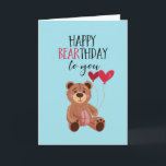 Happy Baarday Cute Teddy Bear Pun Funny Birthday Kaart<br><div class="desc">Grappig en schattig verjaardagskaart voor degenen die van puns en humor houden. Ideaal om je vrienden en familie geluk te wensen met hun verjaardag. Bezoek onze winkel voor meer collectie met verjaardagskaarten. Je zult iets coole,  humoristische en soms sarcastische verjaardagskaarten vinden voor je speciale iemand.</div>