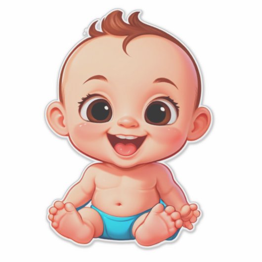 Happy Baby Cartoon Sticker (Voorkant)