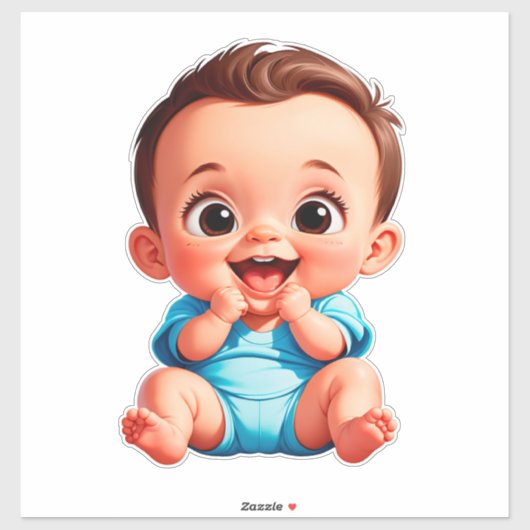 Happy Baby Cartoon Sticker (Vel)