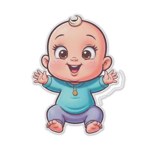 Happy Baby Cartoon Sticker (Voorkant)