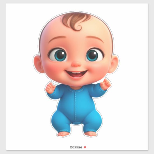 Happy Baby Cartoon Sticker (Vel)