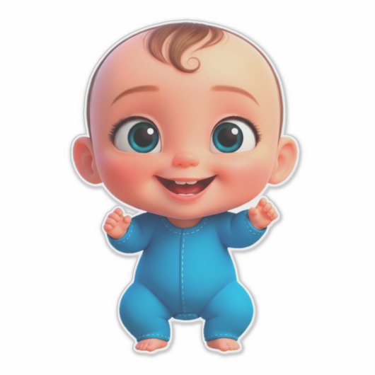 Happy Baby Cartoon Sticker (Voorkant)