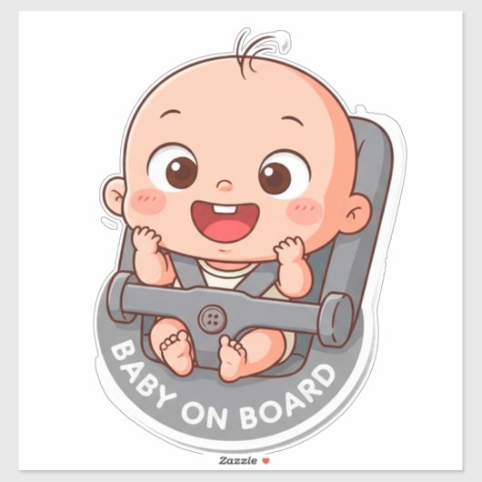 Happy Baby Cartoon Sticker (Vel)