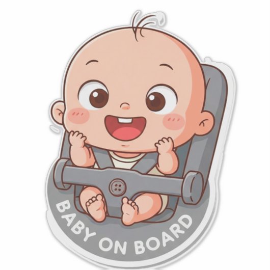 Happy Baby Cartoon Sticker (Voorkant)