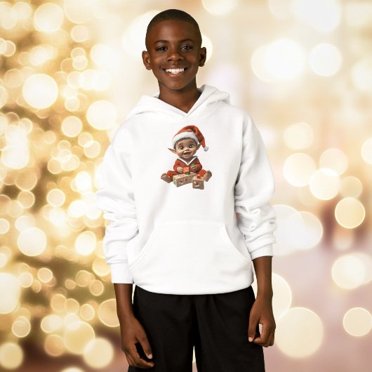 Happy Baby Christmas Elf Boy's Hoodie