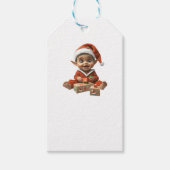 Happy Baby Christmas Elf White Gift Labels Cadeaulabel (Voorkant)