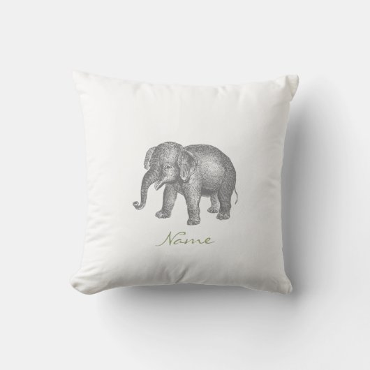 Happy Baby Elephant en olifant Patroon Kussen (Voorkant)