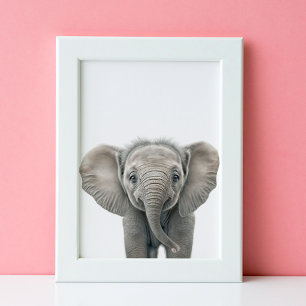 Happy Baby Elephant Nursery Oerwoud Safari Poster