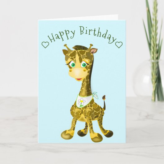Happy Baby Giraffe Verjaardag Kaart (Voorkant)