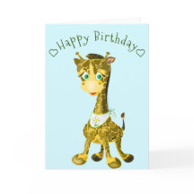 Happy Baby Giraffe Verjaardag Kaart