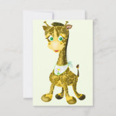 Happy Baby Giraffe Verjaardag Kaart (Achterkant)