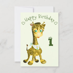 Happy Baby Giraffe Verjaardag Kaart
