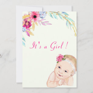 Happy Baby Girl Douche Uitnodiging Ontwerp je eige