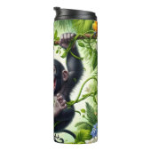 Happy Baby Gorilla Swinging in het Oerwoud Thermosbeker (Geroteerd rechts)