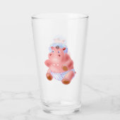 Happy Baby Hippo Funny Glass Glas (Achterkant)