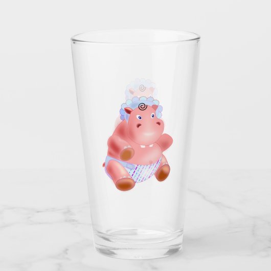 Happy Baby Hippo Funny Glass Glas (Voorkant)