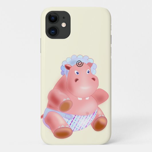Happy Baby Hippo iPhone Case - (Achterkant)