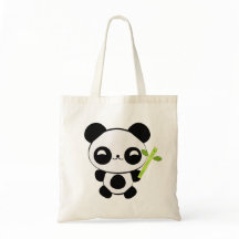 Happy Baby Panda Canvas tas