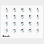 Happy Baby Penguin Ronde Sticker (Vel)