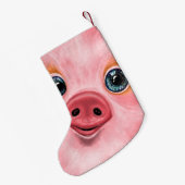 Happy Baby Pig Funny Christmas Stocking - Glimlach Kleine Kerstsok (Achterkant (Hangend))