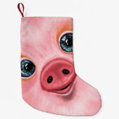 Happy Baby Pig Funny Christmas Stocking - Glimlach Kleine Kerstsok (Voorkant)