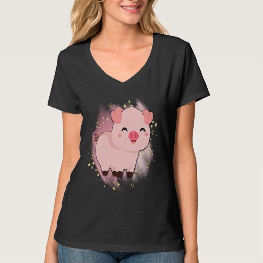 Happy Baby Piggy National Pig Day T-shirt (Voorkant)
