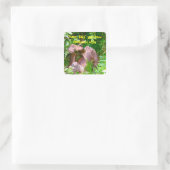 Happy Baby Rainforest Yoga Vierkante Sticker (Tas)