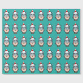 Happy Baby Uil met kerst Pet Cadeaupapier (Vlak)